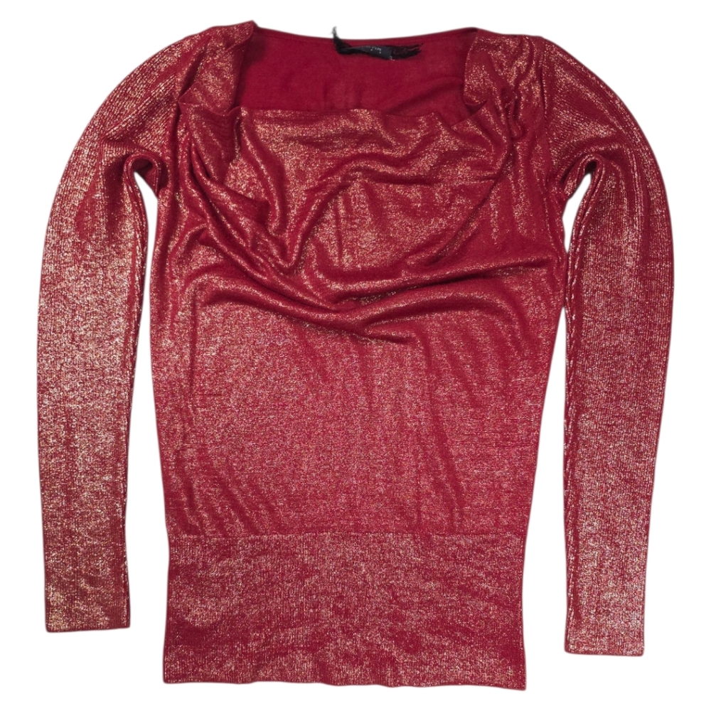 PATRIZIA PEPE WOOL BLEND GLITTER TOP